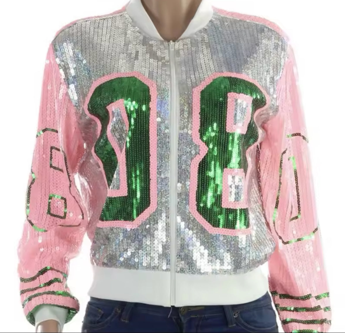 Pink and Green Sequin Jacket 08