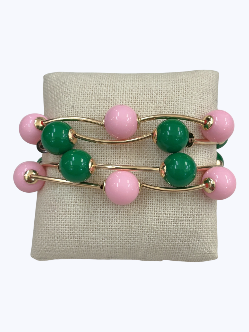 Pink & Green 4pcs Bracelet Set