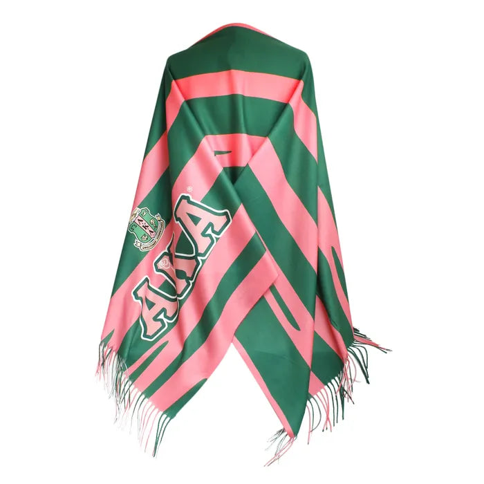 Pink and Green Sorority Inspired Shawl Scarf ~  Zebra Stripe Fashion Shawl Scarf