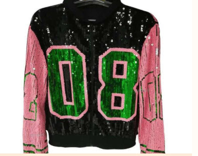 Pink and Green Sequin Jacket 08 Pinky Promise Boutique