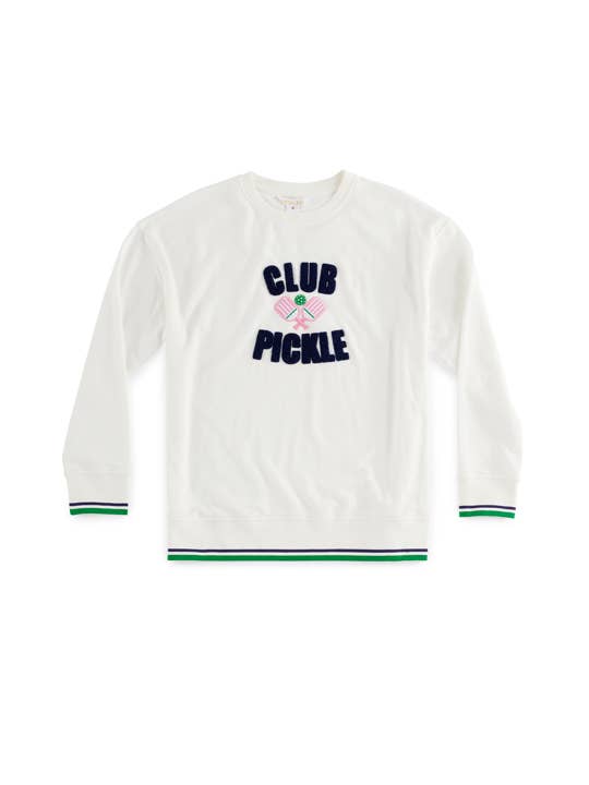 "CLUB PICKLE" SWEATSHIRT, IVORY: LARGE