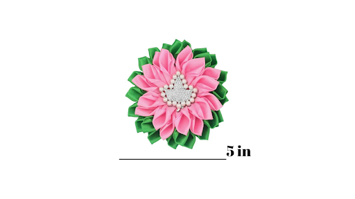 AKA Inspired Pink &amp; Green Satin&nbsp; Brooch