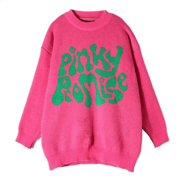 Pinky Promise Pink and Green Sweater Oversized Fit🩷💚