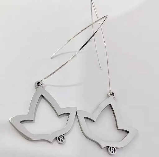 Alpha Kappa Alpha Sorority Inspired Ivy Leaf Necklace and Earrings Set Sterling Silver