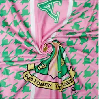 Pink and Green Sorority Inspired Shawl Scarf ~ Pink and Green Houndstooth Shawl