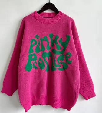 🩷Pinky Promise Pink and Green Sweater Oversized Fit🩷💚