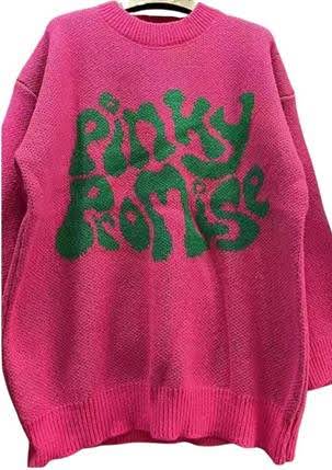 🩷Pinky Promise Pink and Green Sweater Oversized Fit🩷💚