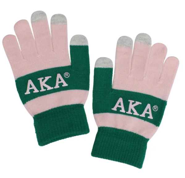 Pink and Green AKA Inspired Finger Touch and Grip Knit Winter Gloves