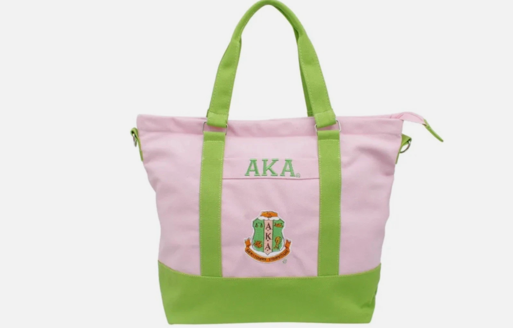 Canvas Tote Bag Alpha Kappa Alpha Sorority Inspired Pink