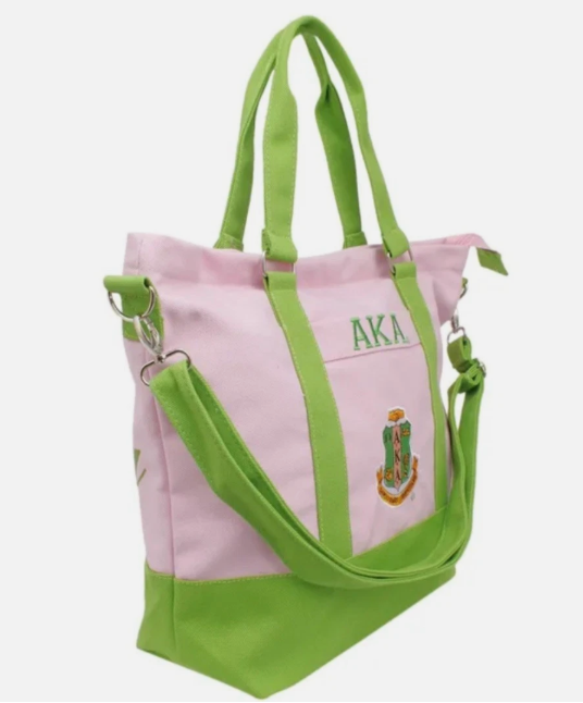 Canvas Tote Bag Alpha Kappa Alpha Sorority Inspired Pink