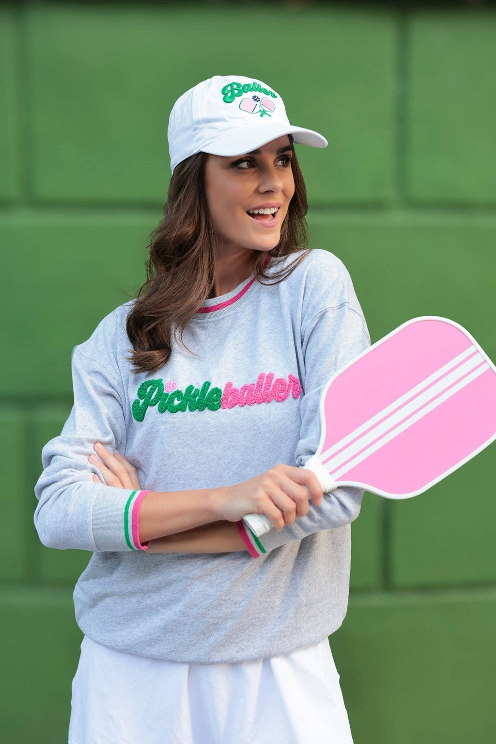 "PICKLEBALLER" SWEATSHIRT, GREY: Grey / Medium