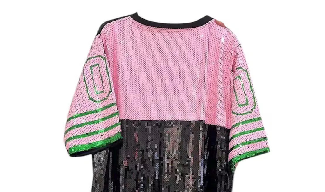 Pink and Green Sequin Jersey