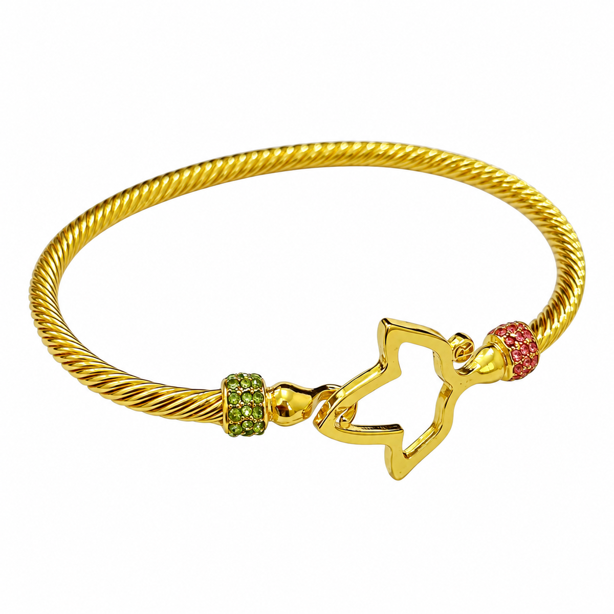 Pink and Green Crystal Ivy Bracelet: Pink and Green Inspired