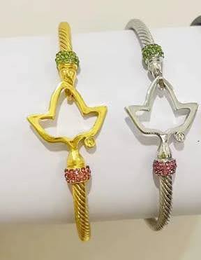 Pink and Green Crystal Ivy Bracelet: Alpha Kappa Alpha Inspired