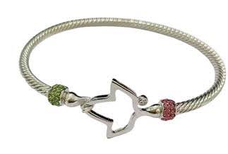 Pink and Green Crystal Ivy Bracelet: Alpha Kappa Alpha Inspired