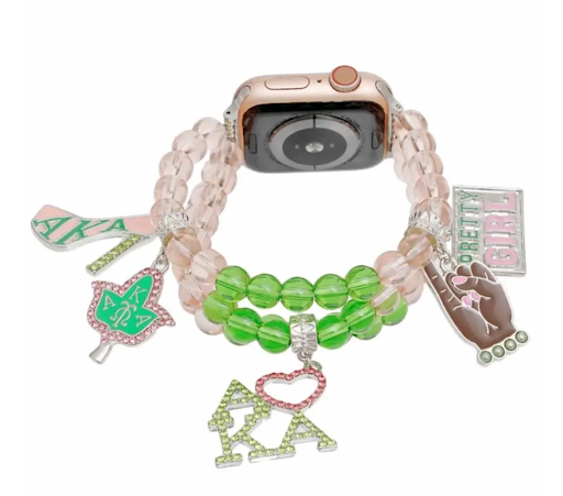Alpha Kappa Alpha Inspired Pearl Watch Band