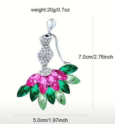 Pink and Green Crystal Sisterhood Pin Alpha Kappa Alpha Sorority