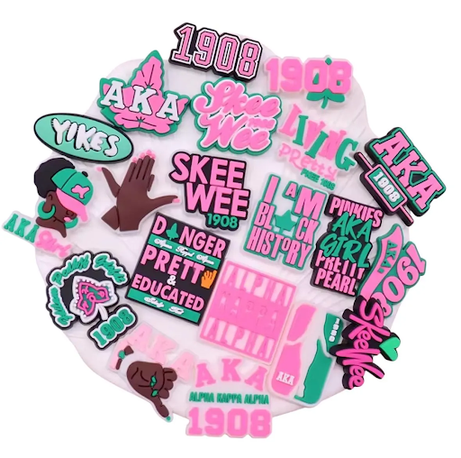 Pink and Green Inspired Shoe Charm 20 Count