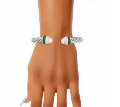 Pink and Green Pearl Bangle