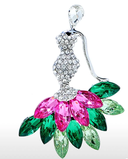 Pink and Green Crystal Sisterhood Pin Alpha Kappa Alpha Sorority