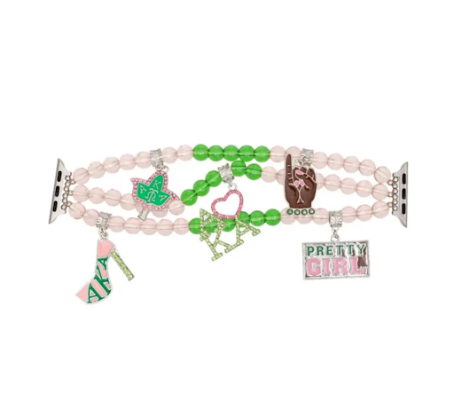 Alpha Kappa Alpha Inspired Pearl Watch Band