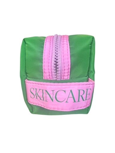 Pink and Green Cosmetic Bag