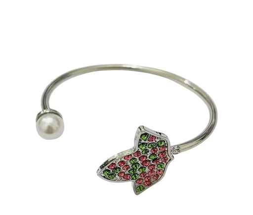 Ivy Leaf Crystal Cuff Bracelet