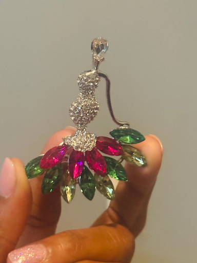 Pink and Green Crystal Sisterhood Pin Alpha Kappa Alpha Sorority