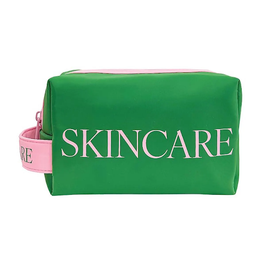 Pink and Green Cosmetic Bag